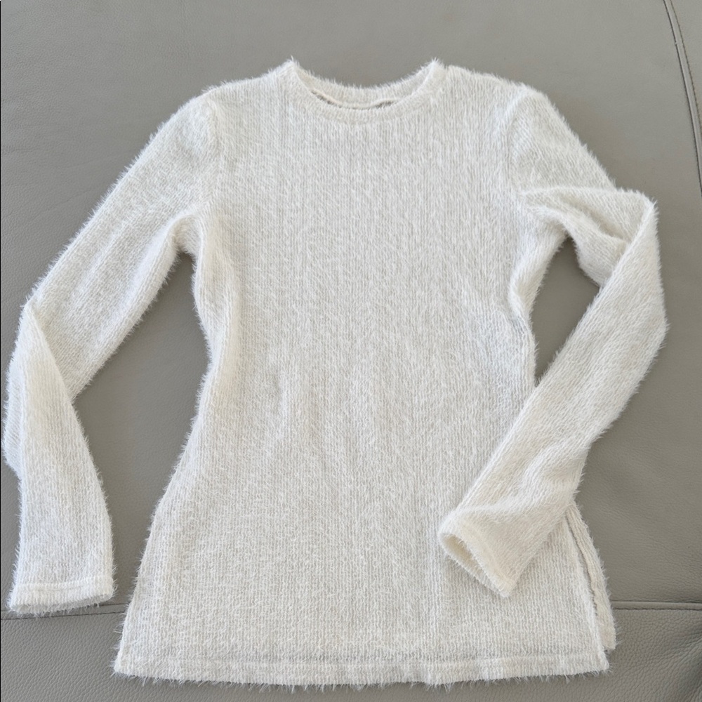Cozy White Fuzzy Sweater